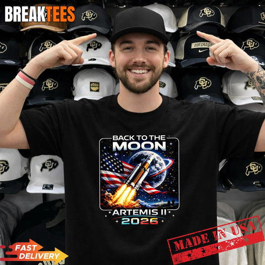 Artemis Launch Back to The Moon 2026 T-Shirt Unisex T-shirt, Sweatshirt, Hoodie, Long Sleeve Tee - T-Shirt, Sweatshirt, Hoodie
