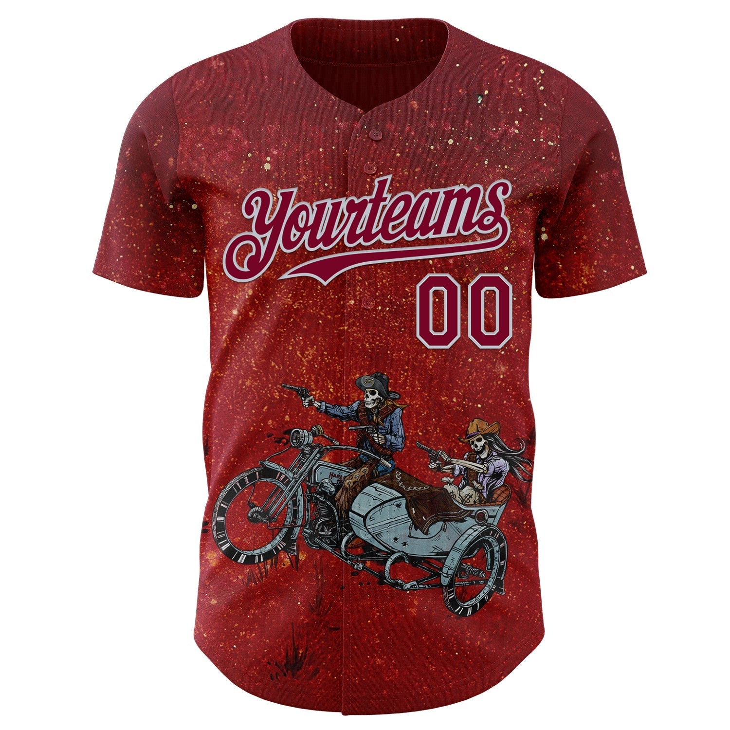 Custom Red Maroon-Silver David Lozeau Partners In Crime Authentic Baseball Jersey baseball jersey product view 2