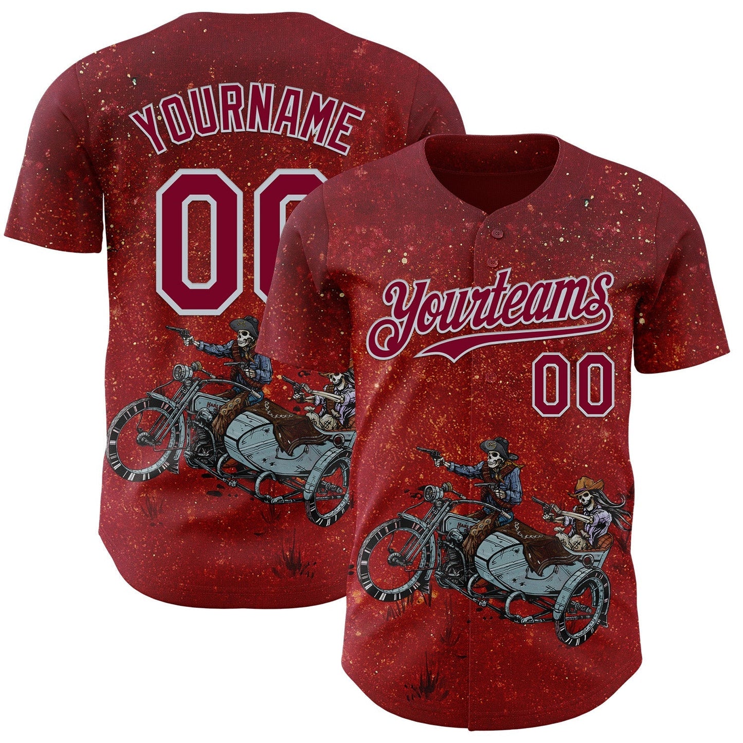 Custom Red Maroon-Silver David Lozeau Partners In Crime Authentic Baseball Jersey baseball jersey product view 1