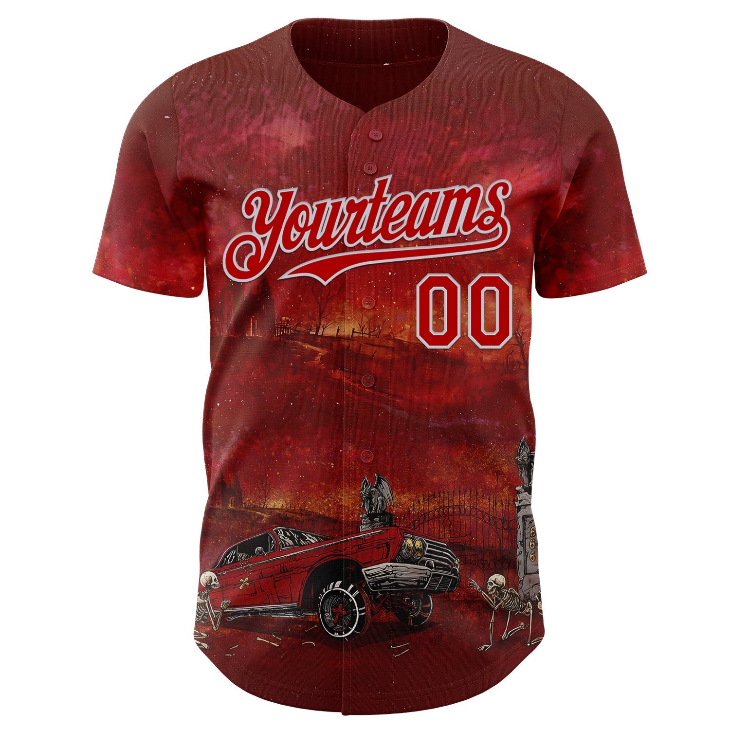 Custom Red-Silver David Lozeau Slammed And Damned Authentic Baseball Jersey baseball jersey product view 2