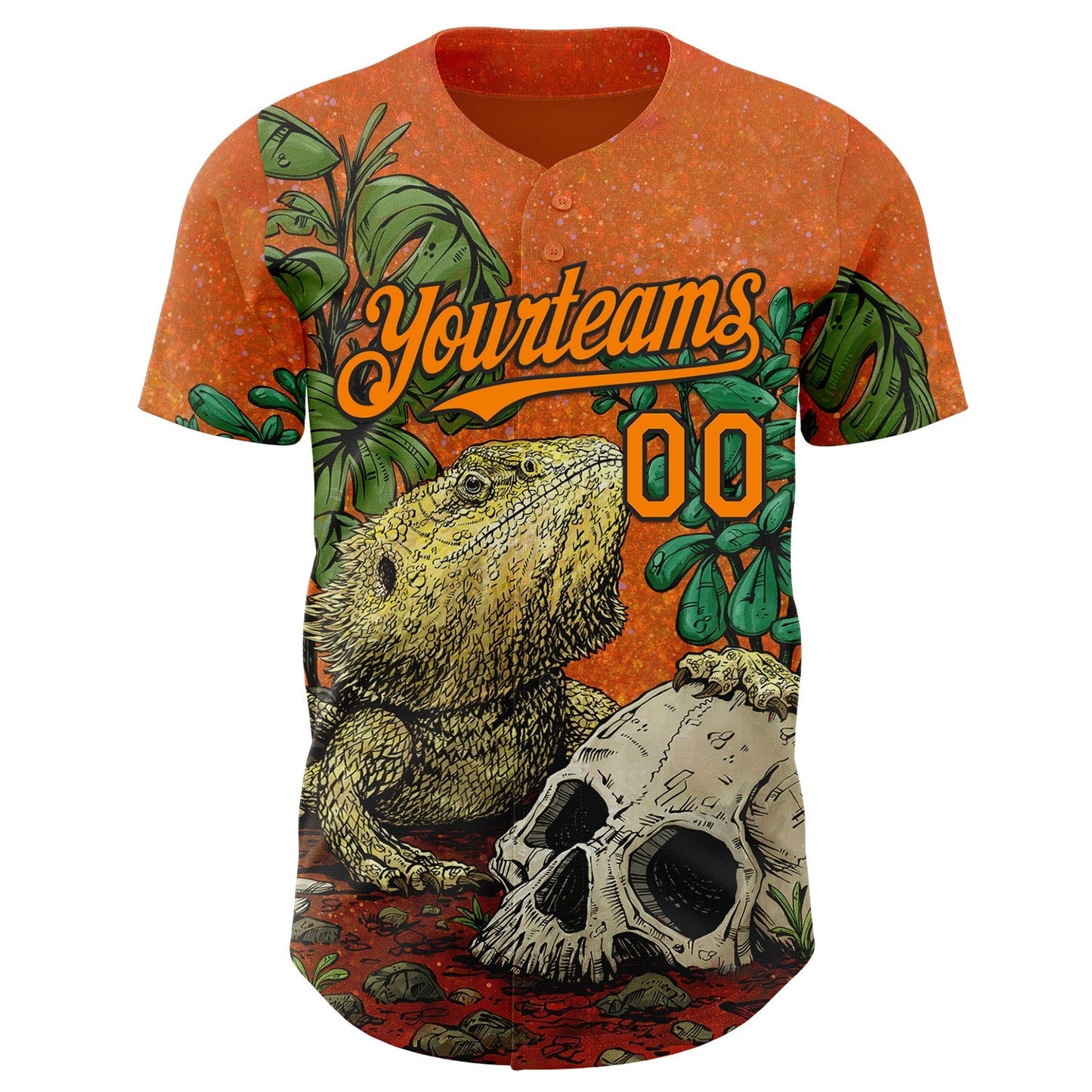 Custom Orange Bay Orange-Black David Lozeau Bearded Dragon Authentic Baseball Jersey baseball jersey product view 2