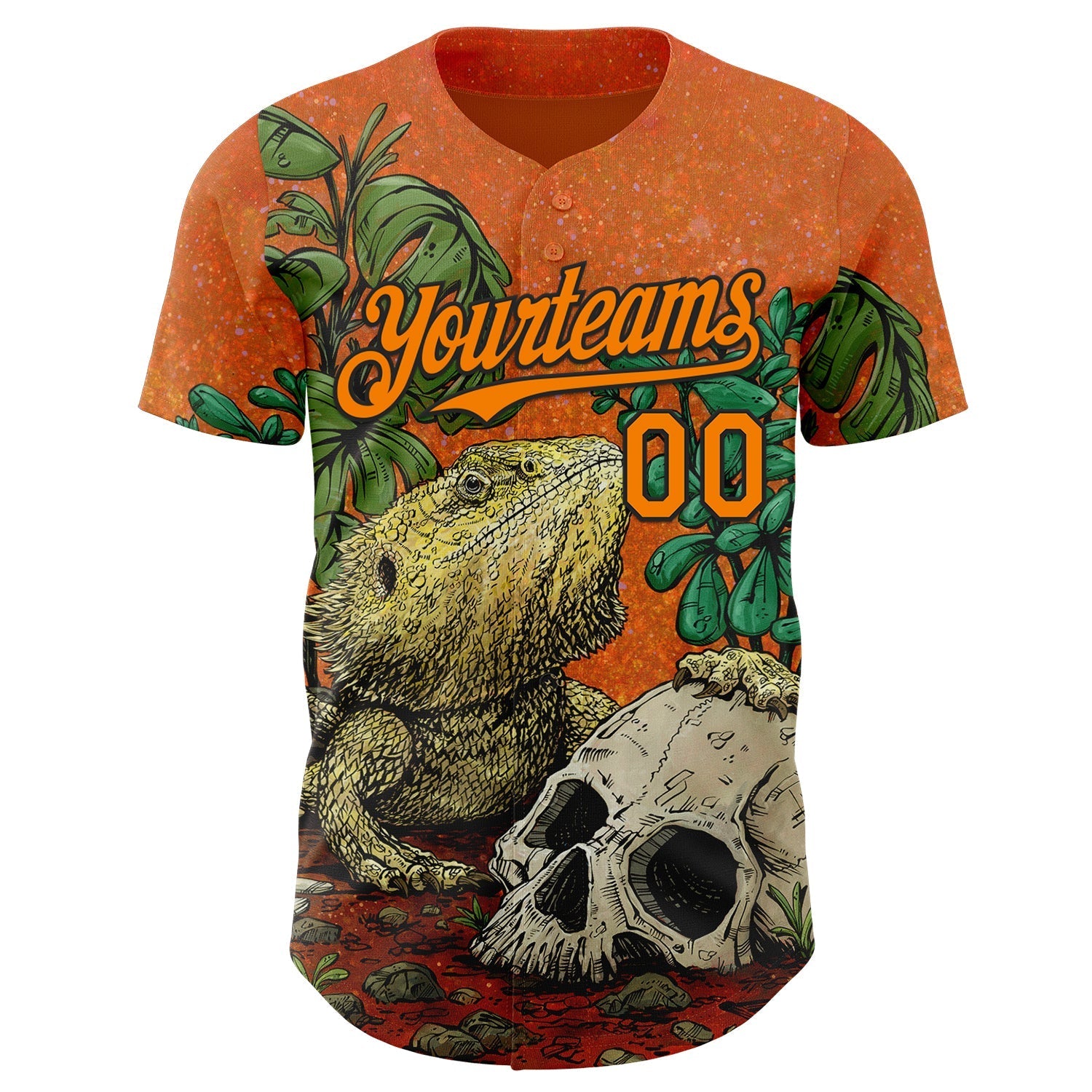 Custom Orange Bay Orange-Black David Lozeau Bearded Dragon Authentic Baseball Jersey baseball jersey product view 2