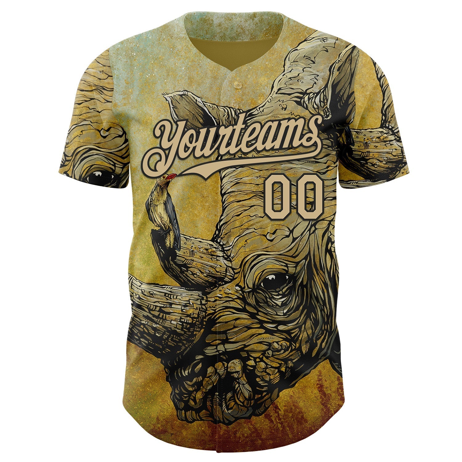 Custom Yellow Vegas Gold-Black David Lozeau Friends In High Places Authentic Baseball Jersey baseball jersey product view 2