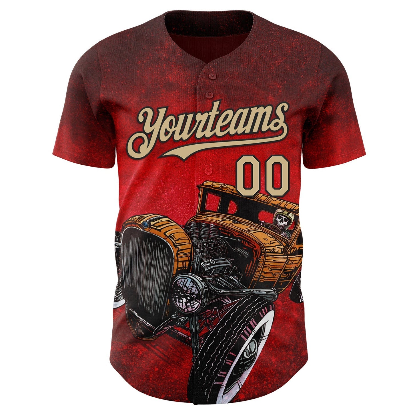Custom Red Vegas Gold-Black David Lozeau Dead Heat Authentic Baseball Jersey baseball jersey product view 2
