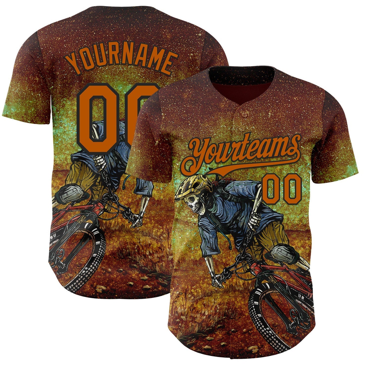 Custom Red Texas Orange-Black David Lozeau Single Track Authentic Baseball Jersey baseball jersey product view 1