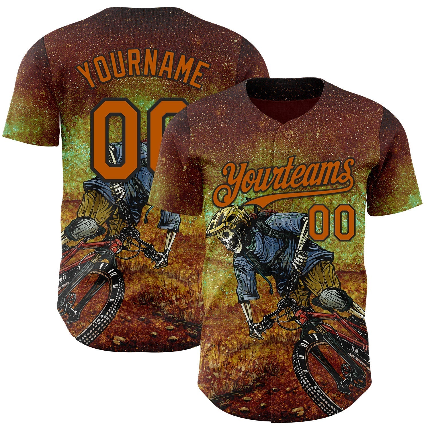 Custom Red Texas Orange-Black David Lozeau Single Track Authentic Baseball Jersey baseball jersey product view 1