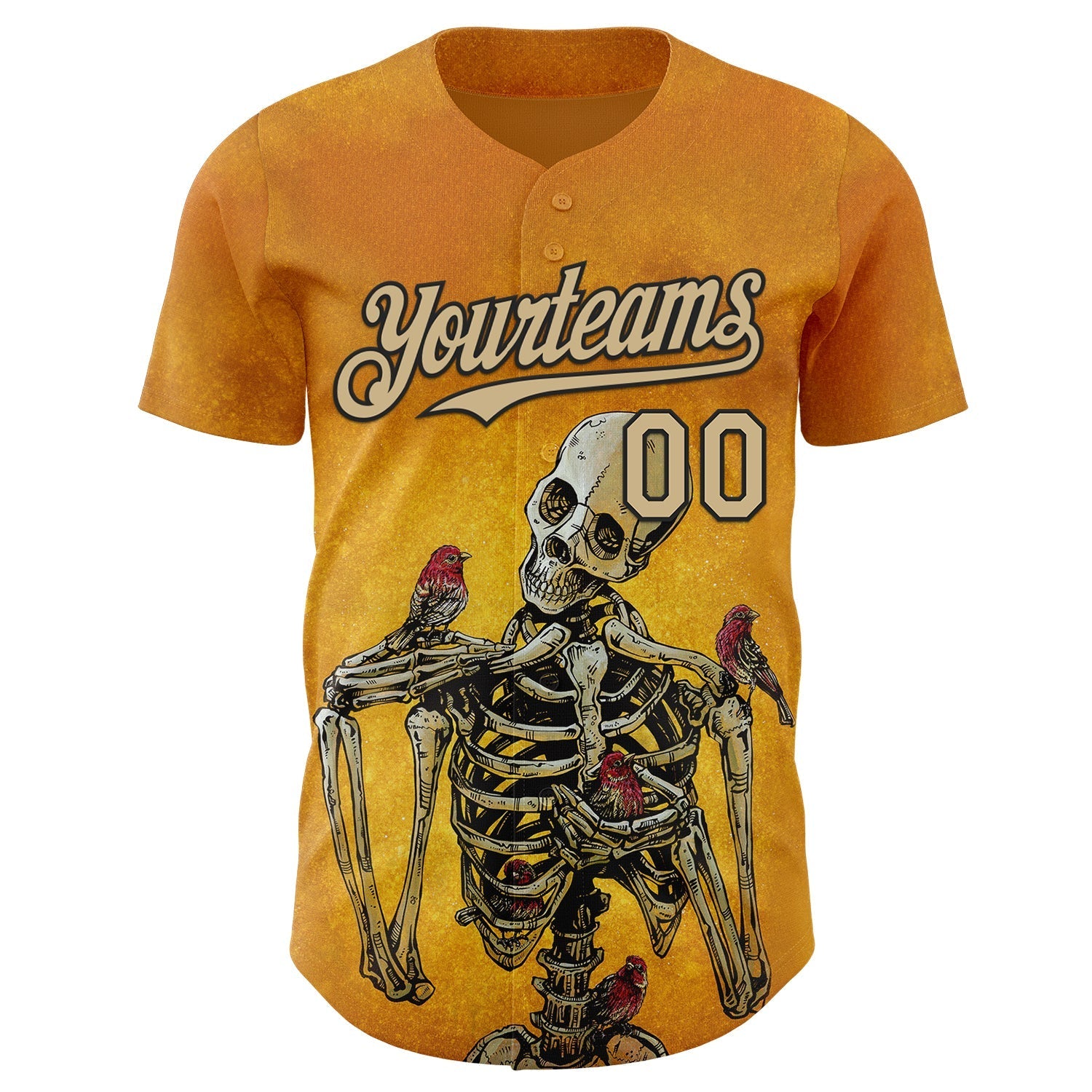 Custom Yellow Vegas Gold-Black David Lozeau Birds Of A Feather Authentic Baseball Jersey baseball jersey product view 2