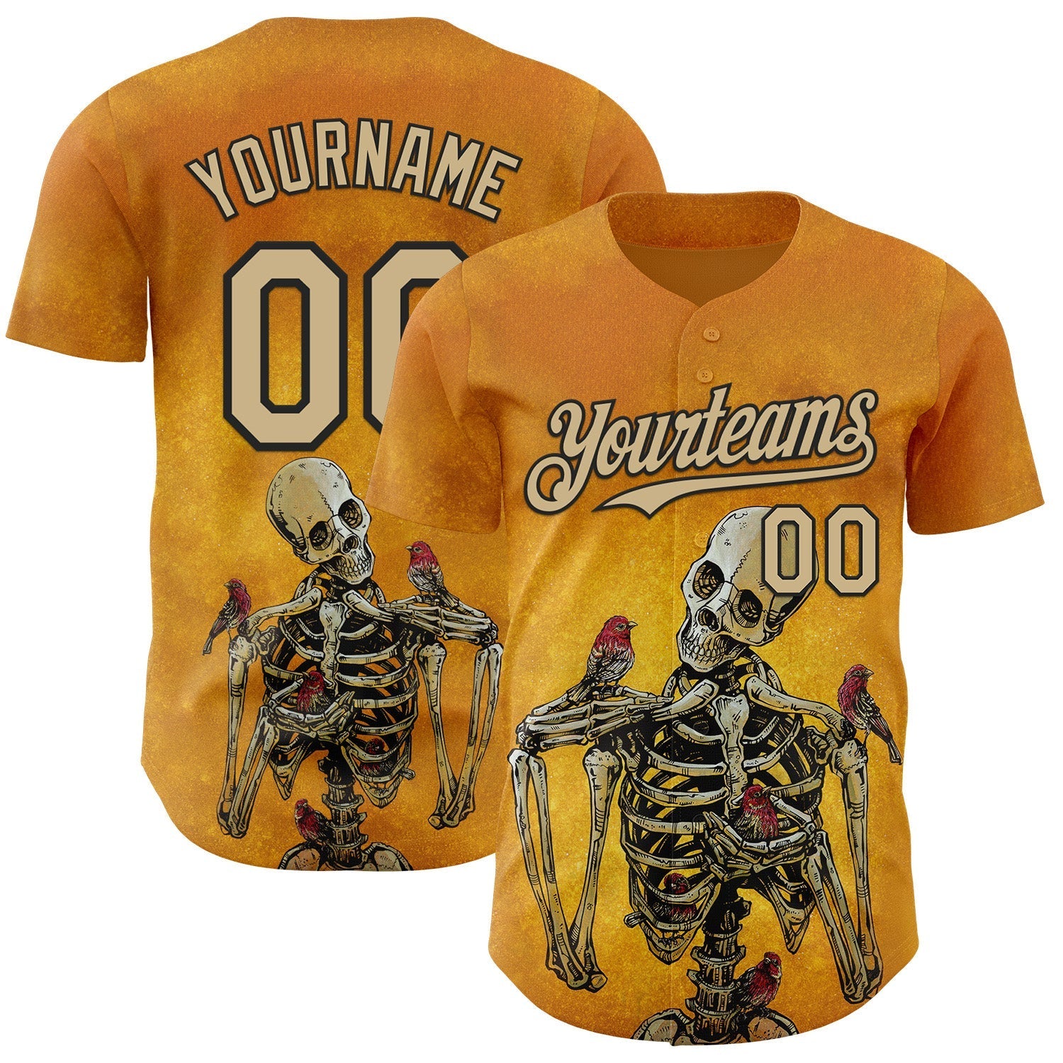 Custom Yellow Vegas Gold-Black David Lozeau Birds Of A Feather Authentic Baseball Jersey baseball jersey product view 1