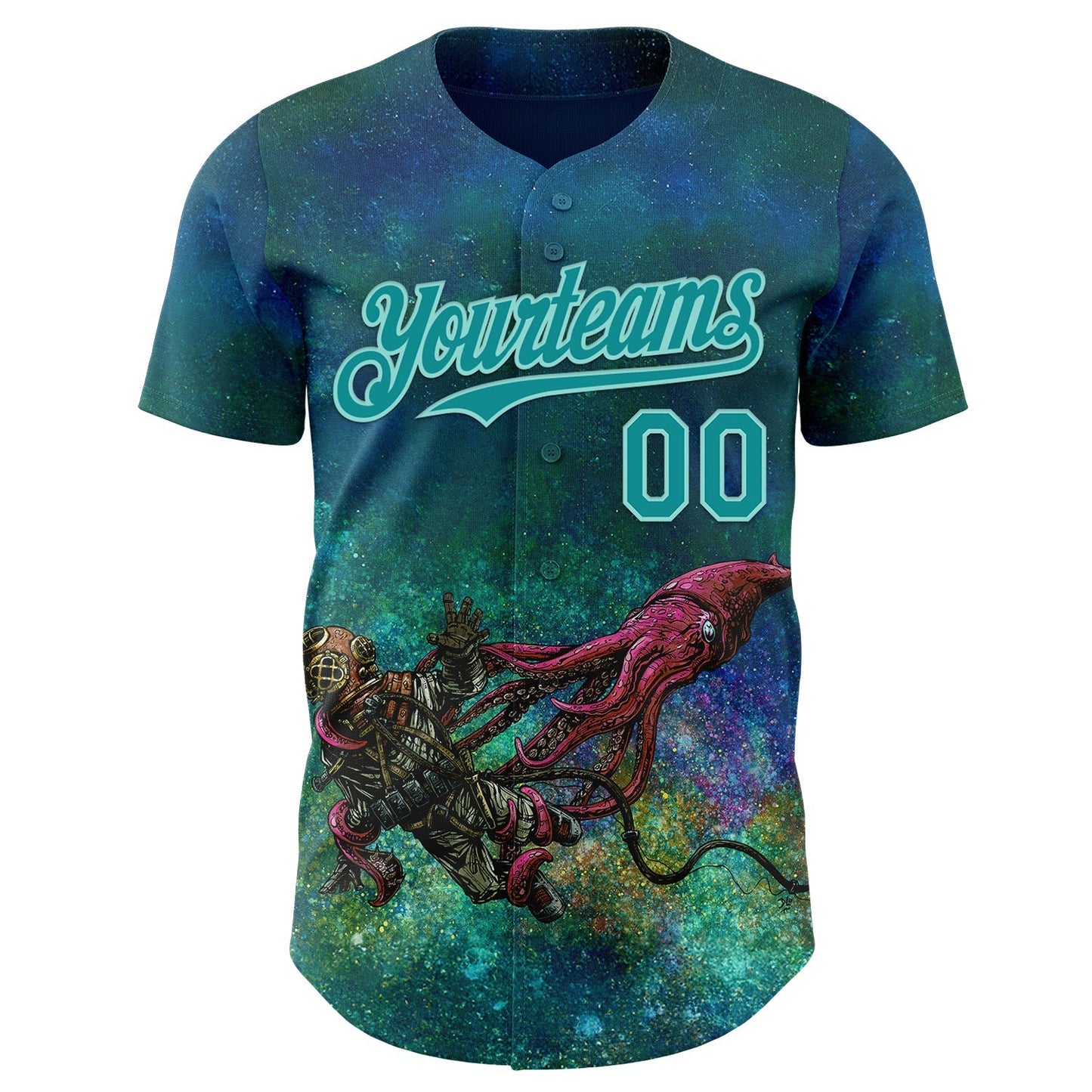 Custom Blue Teal-Ice Blue David Lozeau Ensnared Authentic Baseball Jersey baseball jersey product view 2