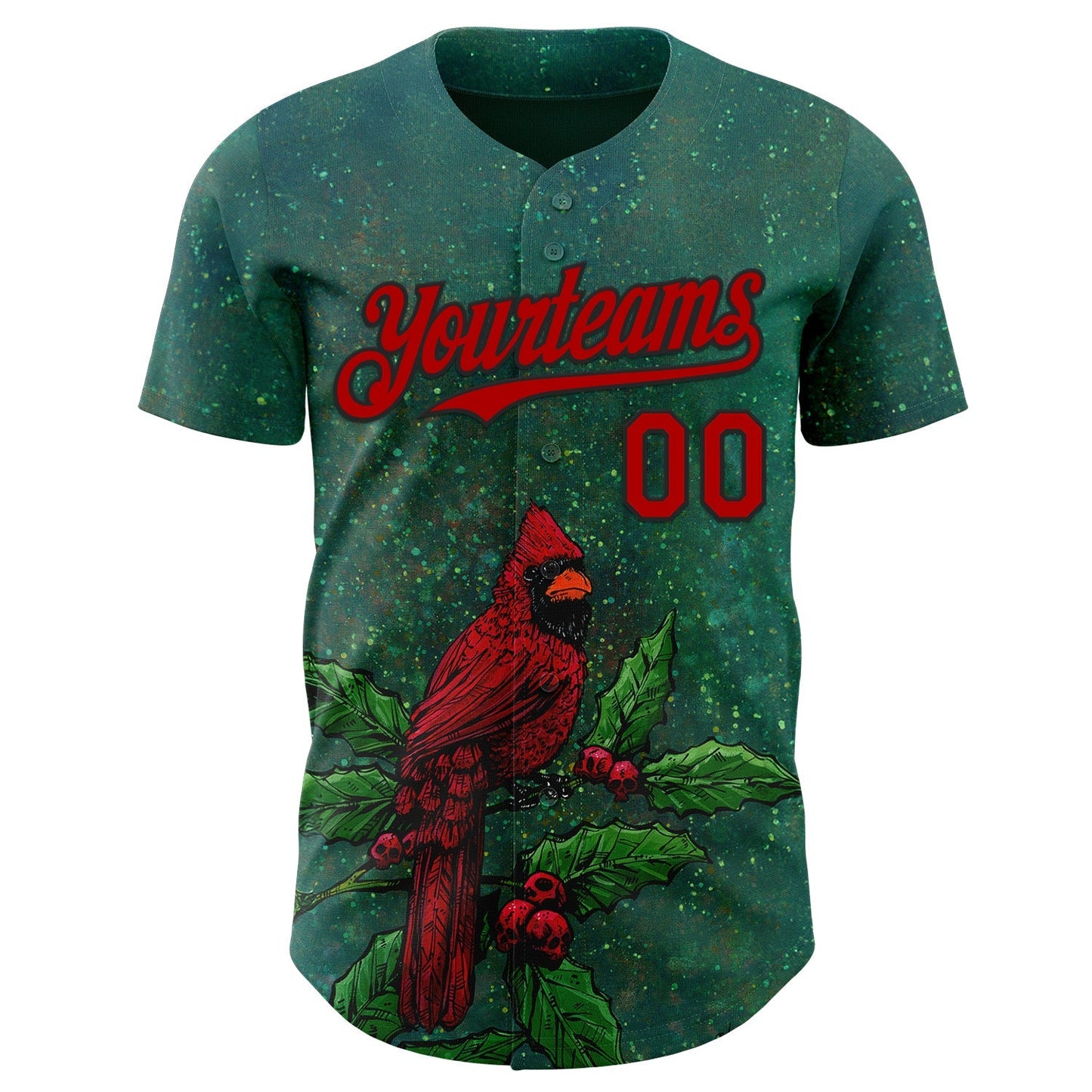 Custom Green Red-Black David Lozeau The Cardinal Authentic Baseball Jersey baseball jersey product view 2