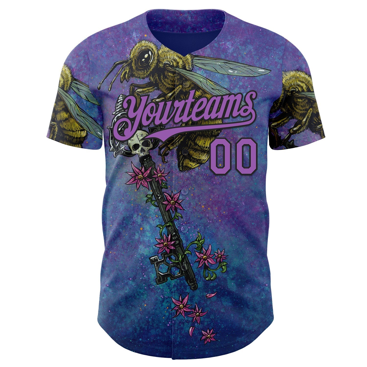 Custom Purple Medium Purple-Black David Lozeau The Beekeeper Authentic Baseball Jersey baseball jersey product view 2