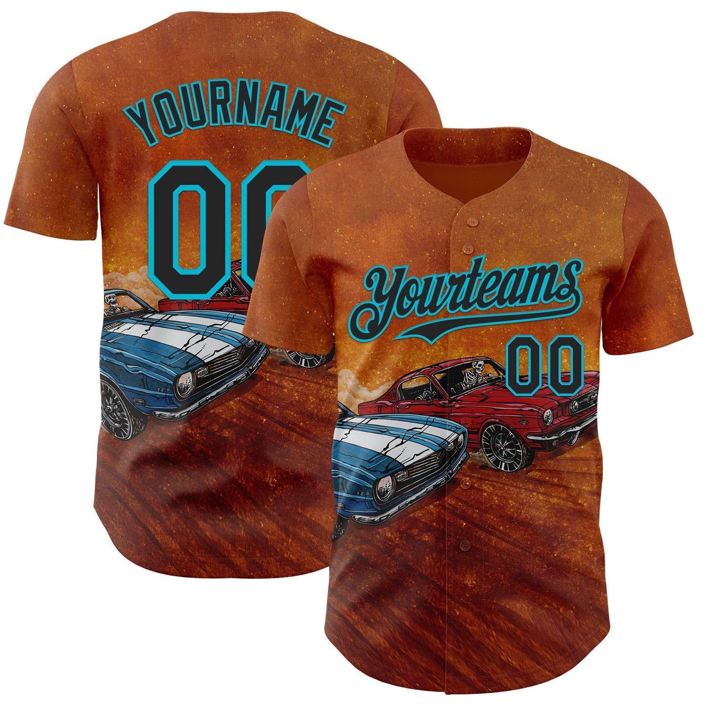 Custom Orange Black-Lakes Blue David Lozeau Flexing Muscle Authentic Baseball Jersey baseball jersey product view 1