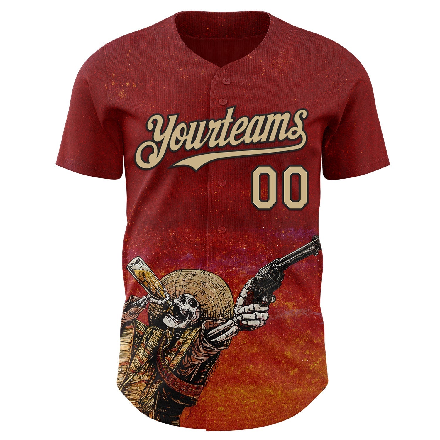 Custom Red Vegas Gold-Black David Lozeau Shot For Shot Authentic Baseball Jersey baseball jersey product view 2