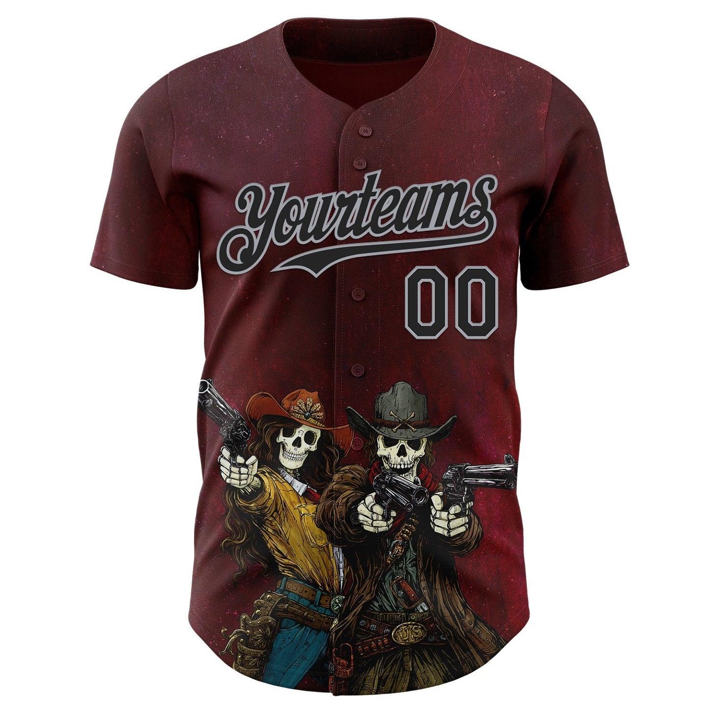 Custom Red Black-Gray David Lozeau Love In The Badlands Authentic Baseball Jersey baseball jersey product view 2
