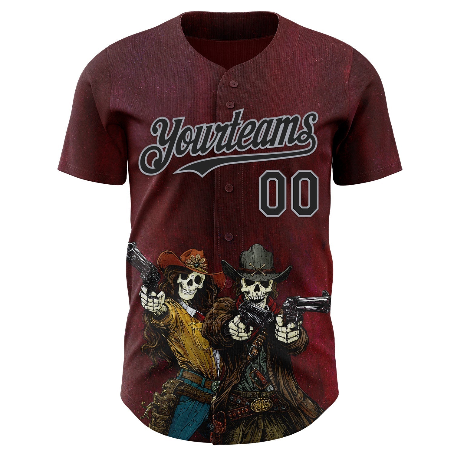 Custom Red Black-Gray David Lozeau Love In The Badlands Authentic Baseball Jersey baseball jersey product view 2