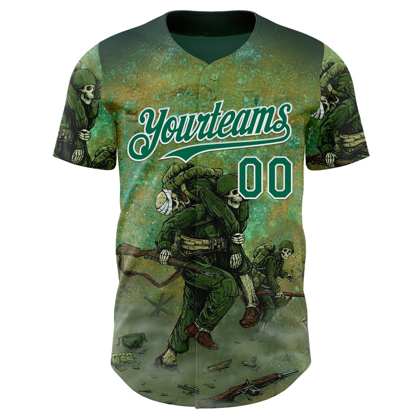 Custom Green Kelly Green-White David Lozeau Storming The Beach Authentic Baseball Jersey baseball jersey product view 2