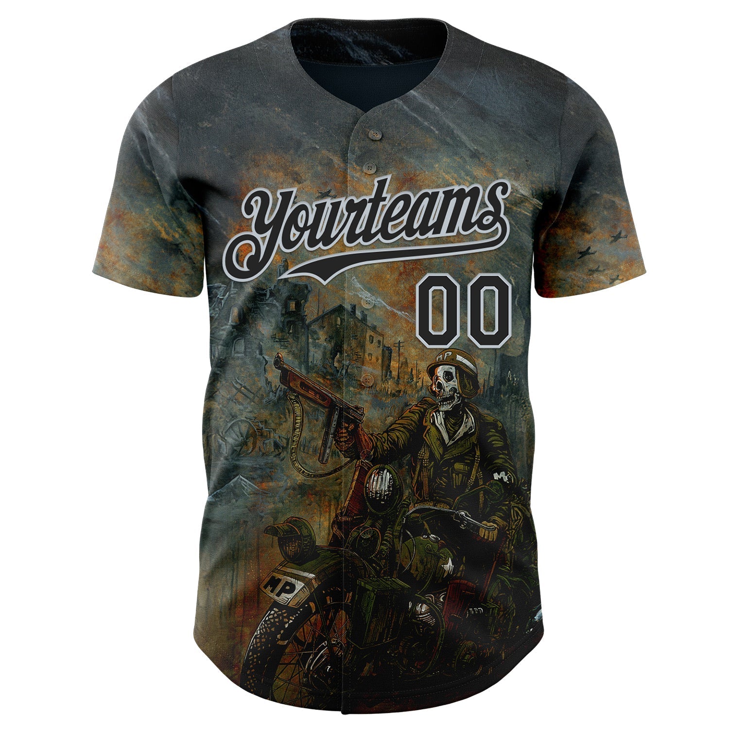 Custom Steel Gray Black-Silver David Lozeau Charging The Front Authentic Baseball Jersey baseball jersey product view 2