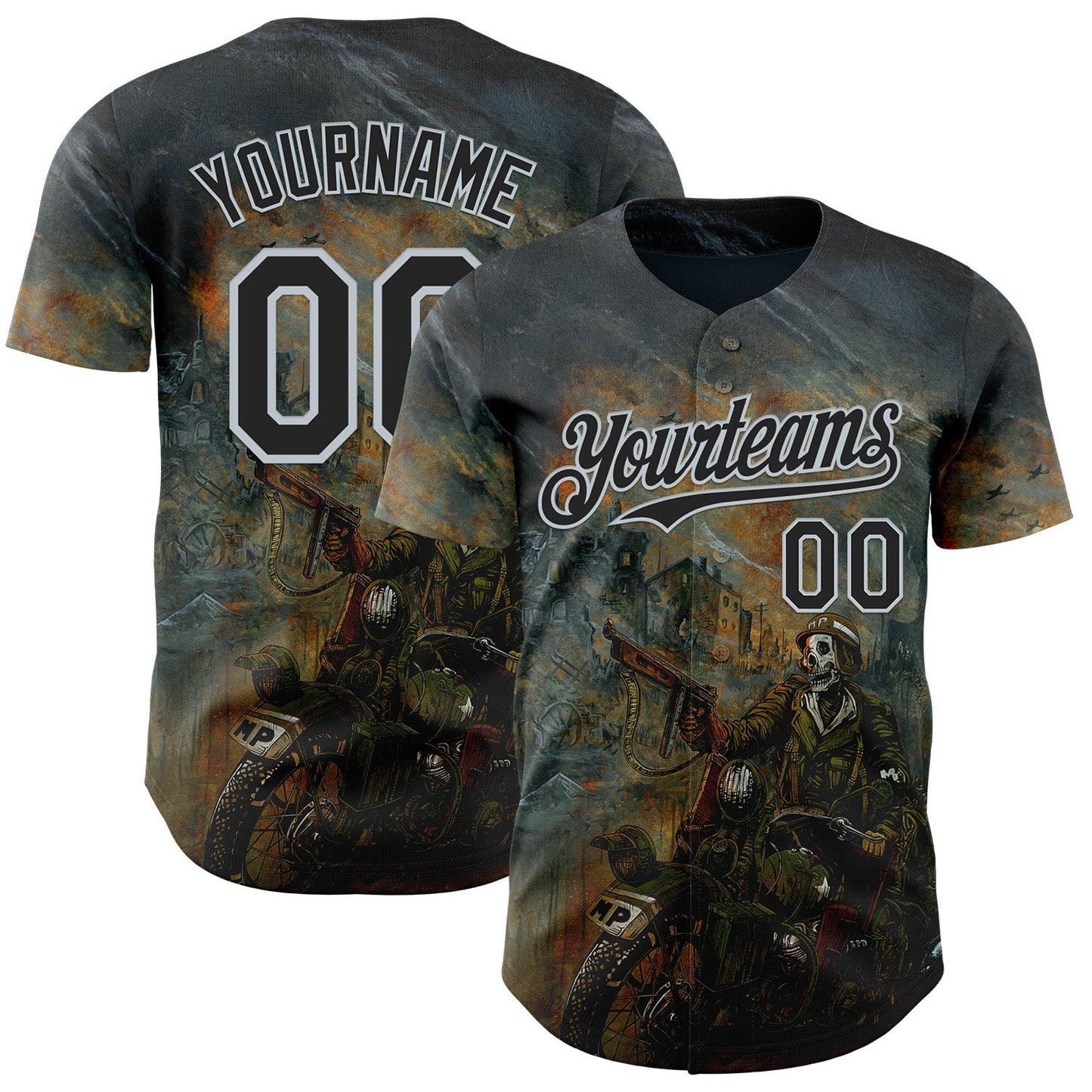 Custom Steel Gray Black-Silver David Lozeau Charging The Front Authentic Baseball Jersey baseball jersey product view 1