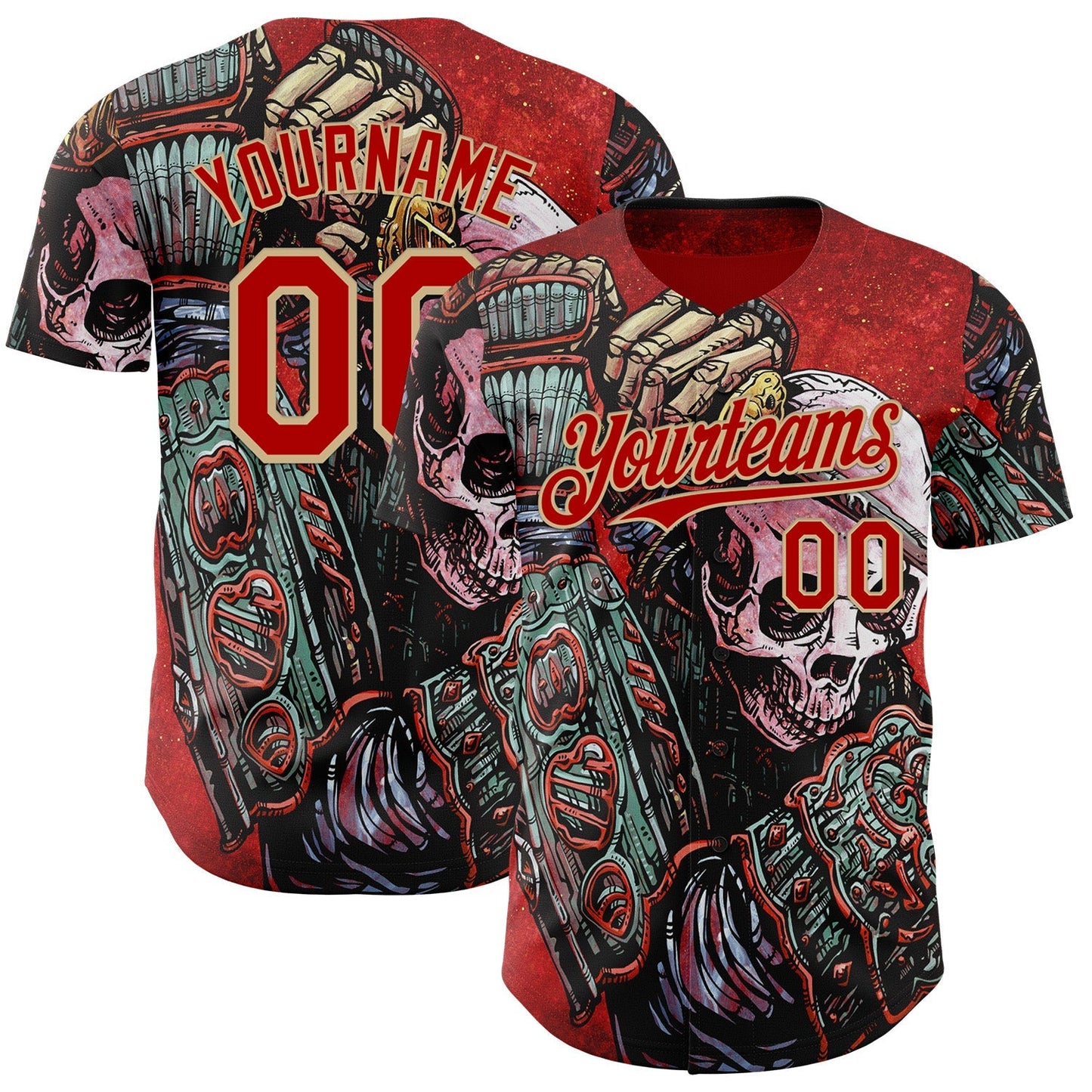Custom Red-Vegas Gold David Lozeau Strength Authentic Baseball Jersey baseball jersey product view 1