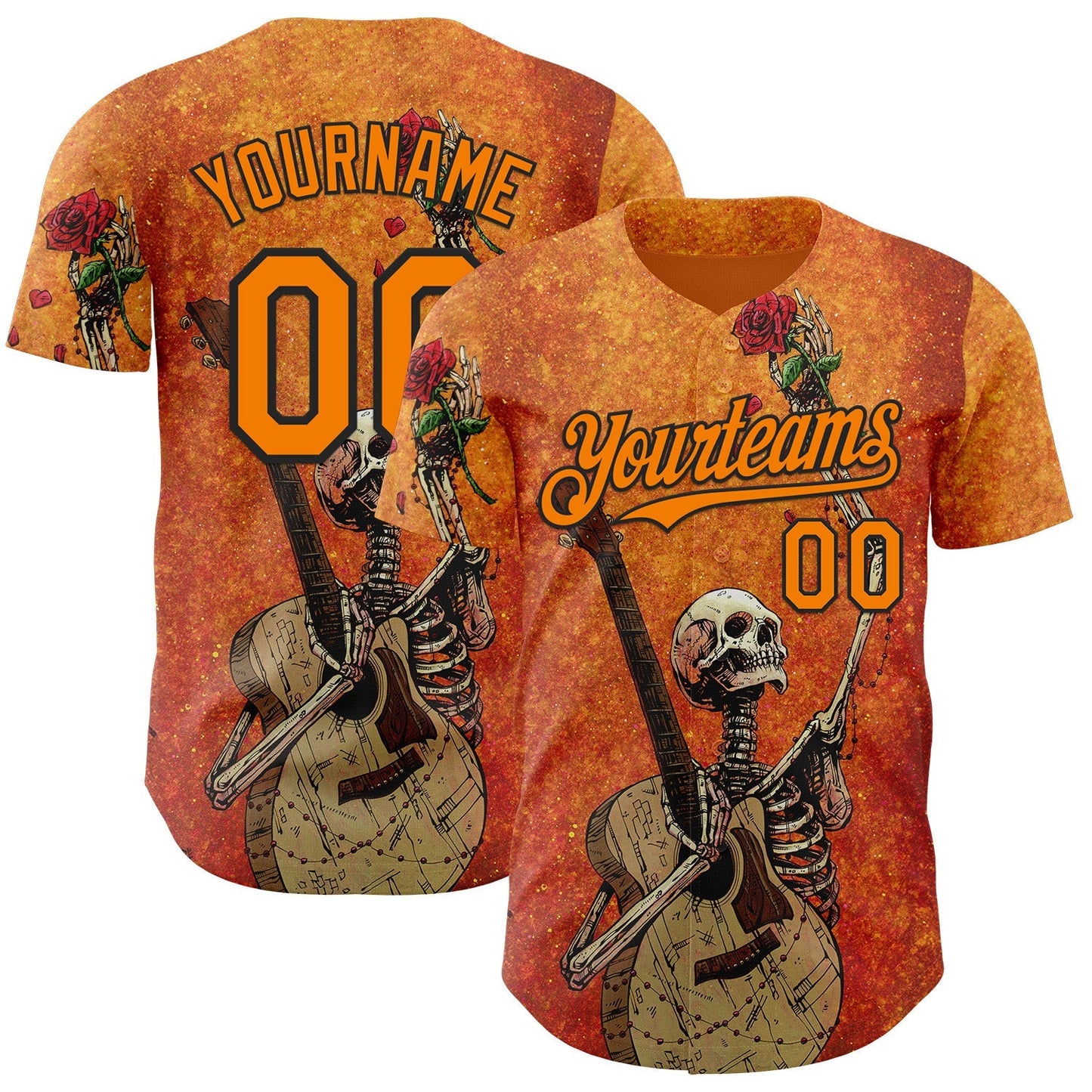 Custom Orange Bay Orange-Black David Lozeau Until The Last Note Authentic Baseball Jersey baseball jersey product view 1