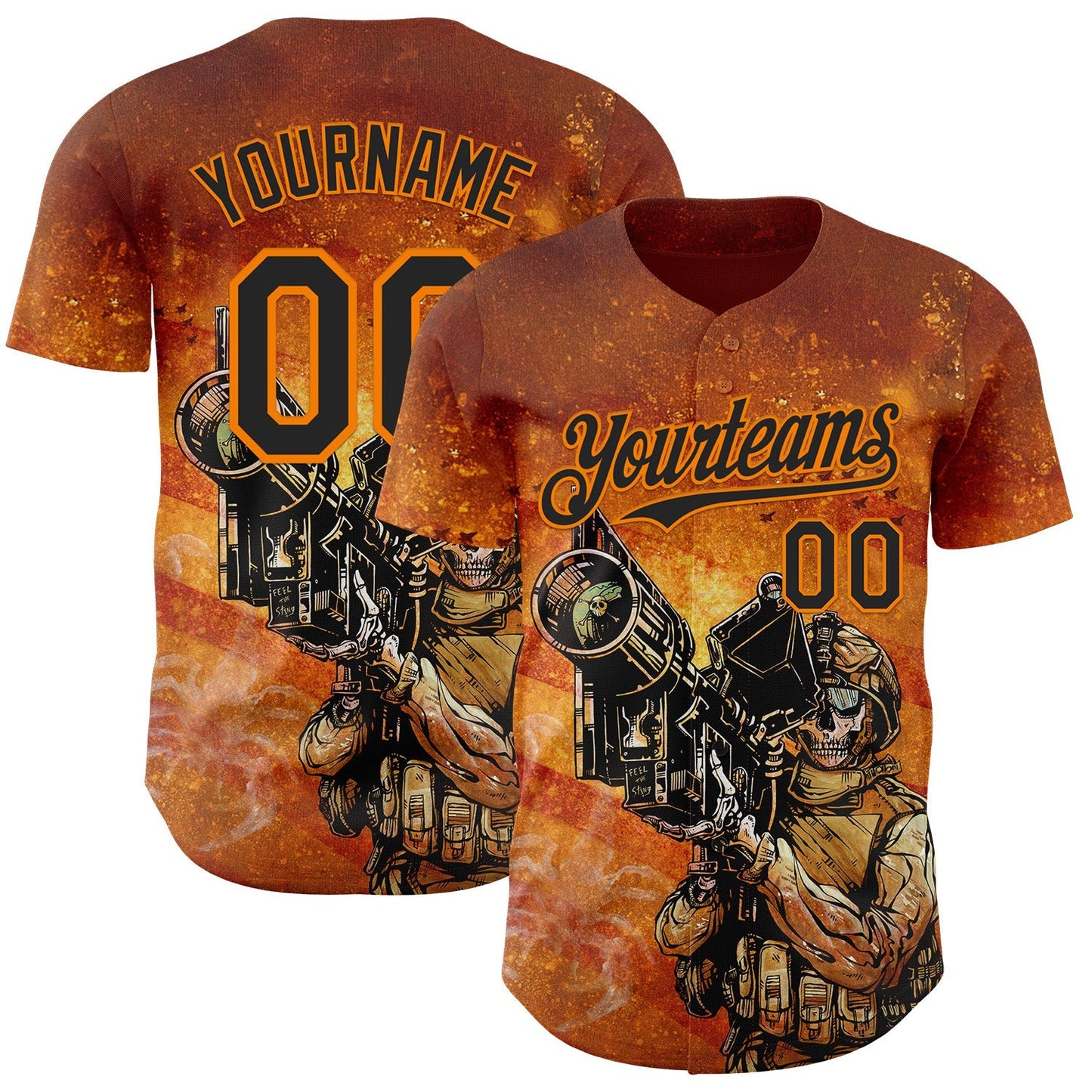 Custom Orange Black-Bay Orange David Lozeau Feel The Sting Authentic Baseball Jersey baseball jersey product view 1