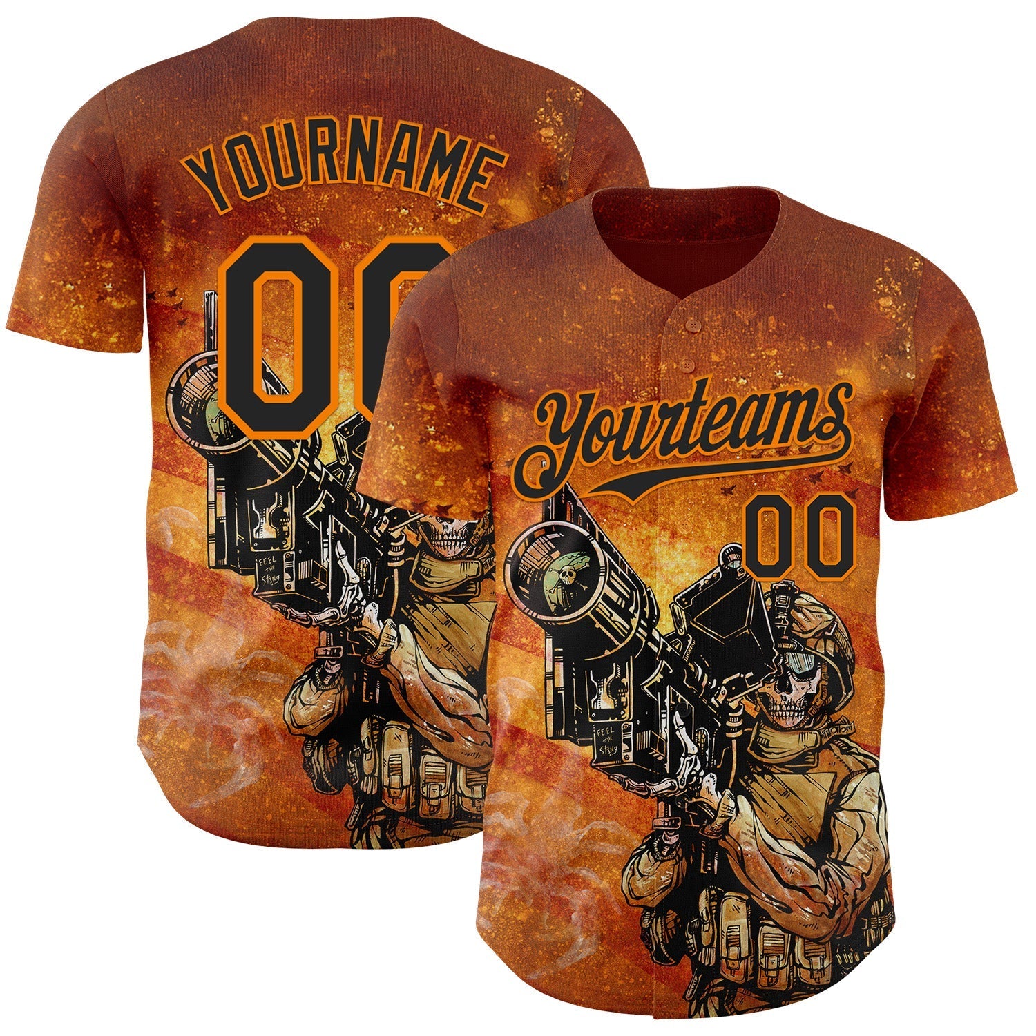 Custom Orange Black-Bay Orange David Lozeau Feel The Sting Authentic Baseball Jersey baseball jersey product view 1