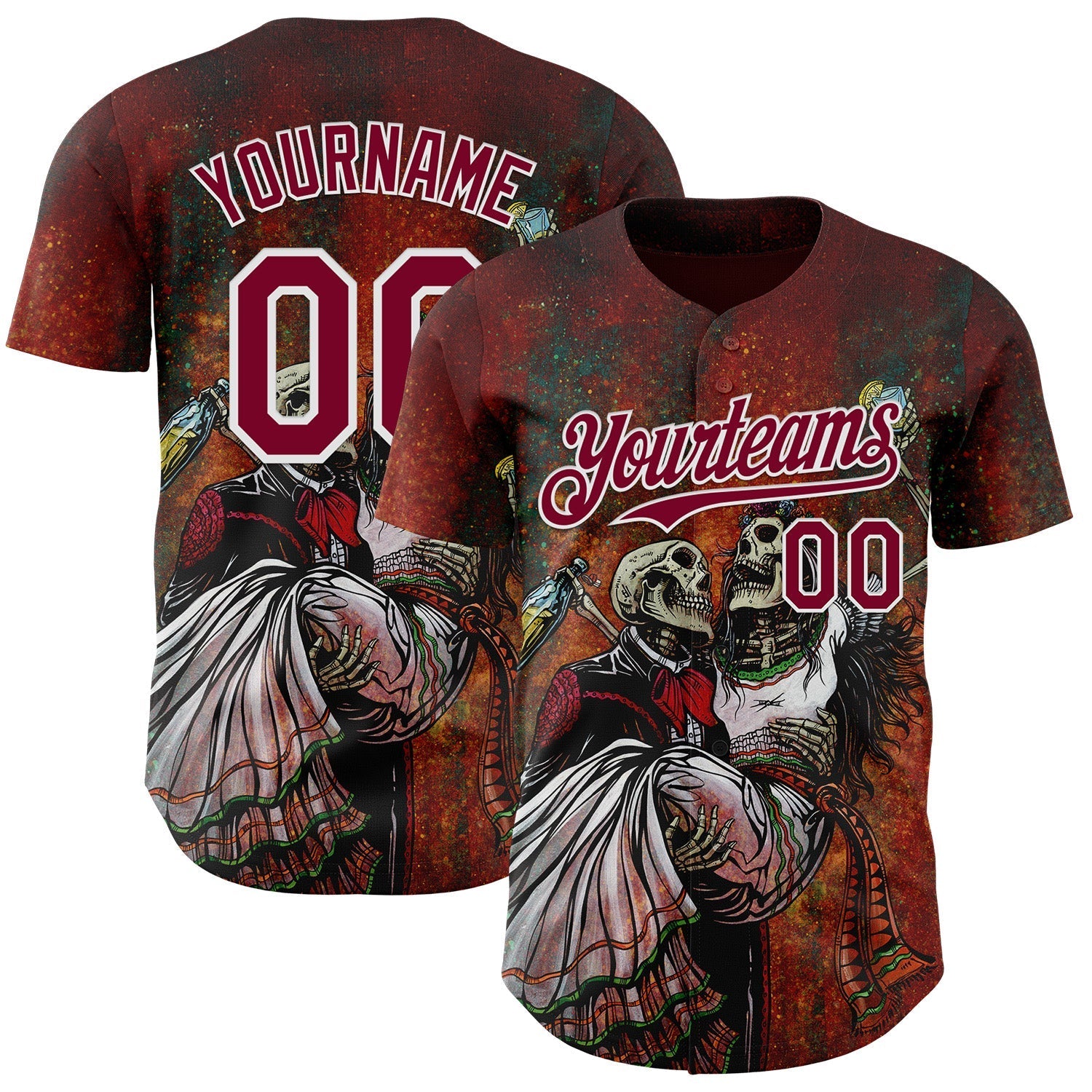 Custom Red Maroon-White David Lozeau Bottoms Up Authentic Baseball Jersey baseball jersey product view 1