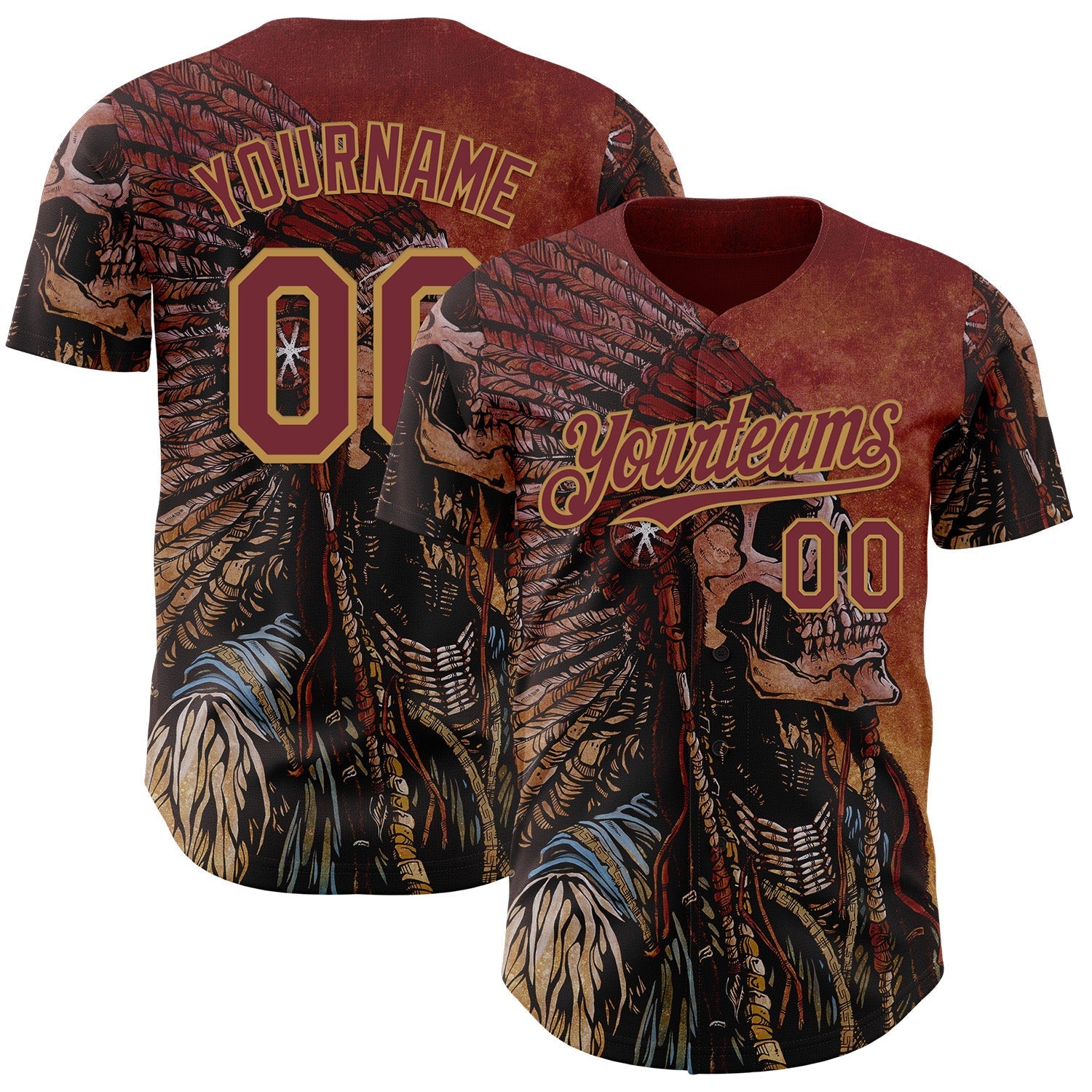 Custom Red Burgundy-Old Gold David Lozeau Spirit Of A Nation Authentic Baseball Jersey baseball jersey product view 1