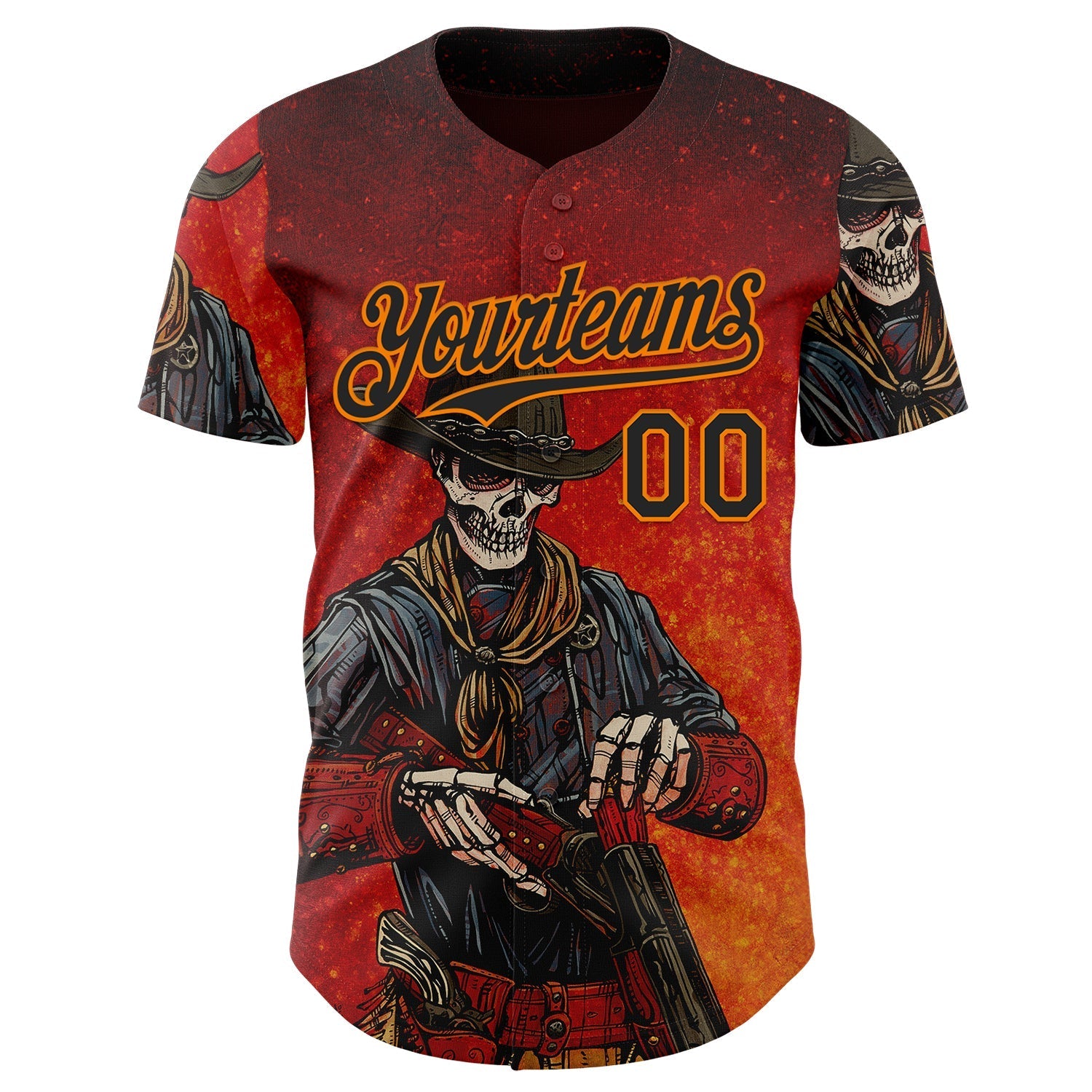 Custom Red Black-Bay Orange David Lozeau Double Barrel Authentic Baseball Jersey baseball jersey product view 2