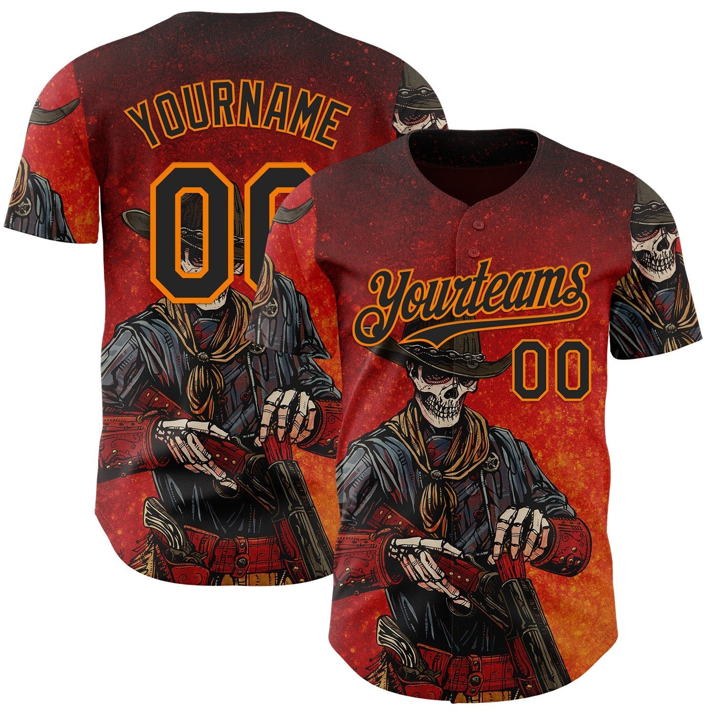 Custom Red Black-Bay Orange David Lozeau Double Barrel Authentic Baseball Jersey baseball jersey product view 1