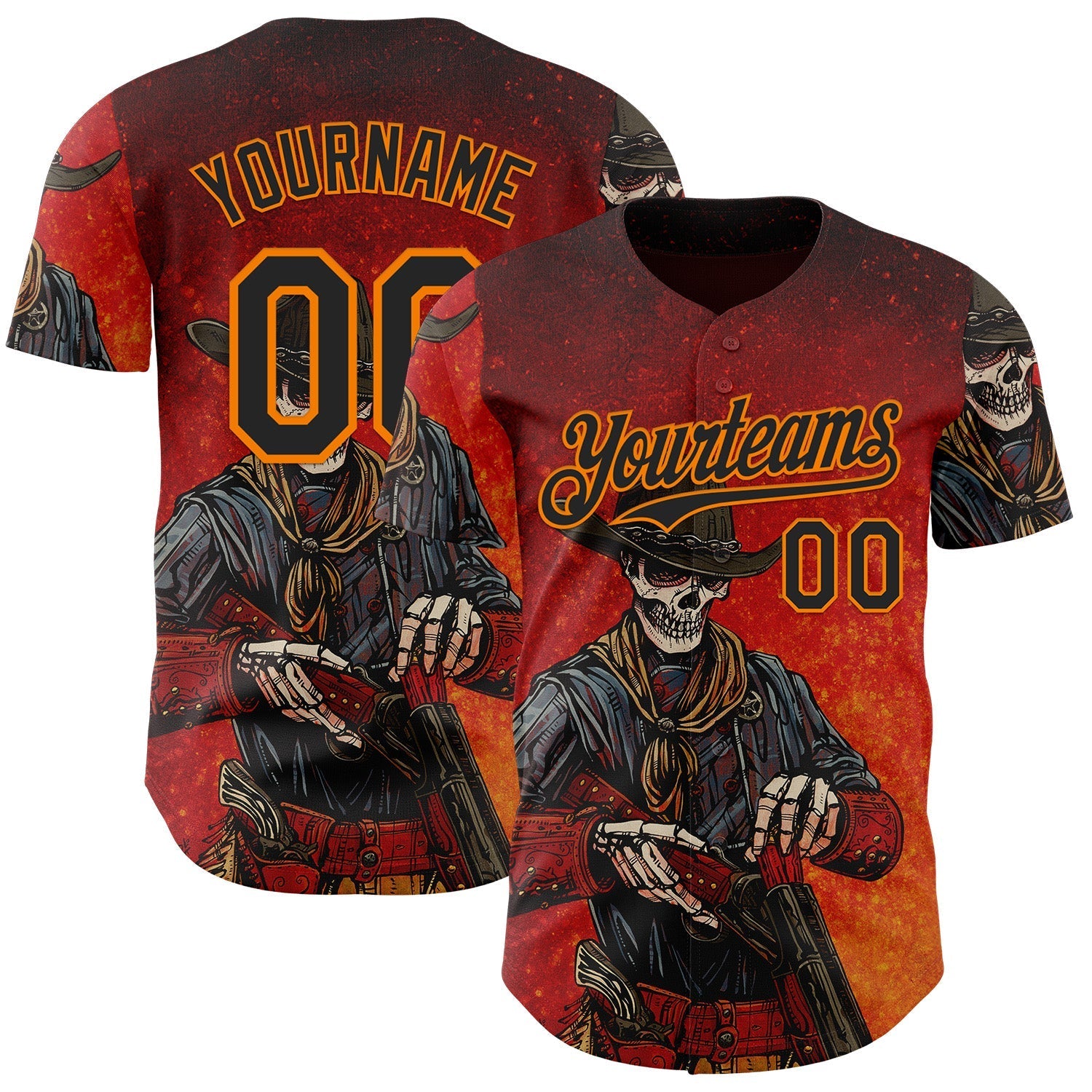 Custom Red Black-Bay Orange David Lozeau Double Barrel Authentic Baseball Jersey baseball jersey product view 1