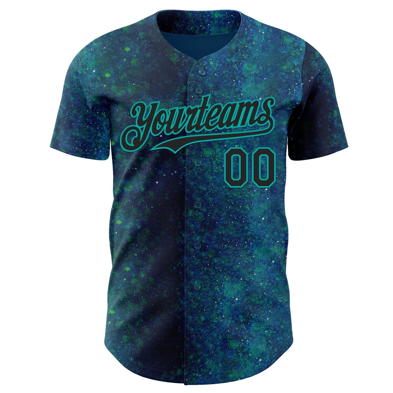 Custom Blue Black-Aqua David Lozeau Diver Down Authentic Baseball Jersey baseball jersey product view 2