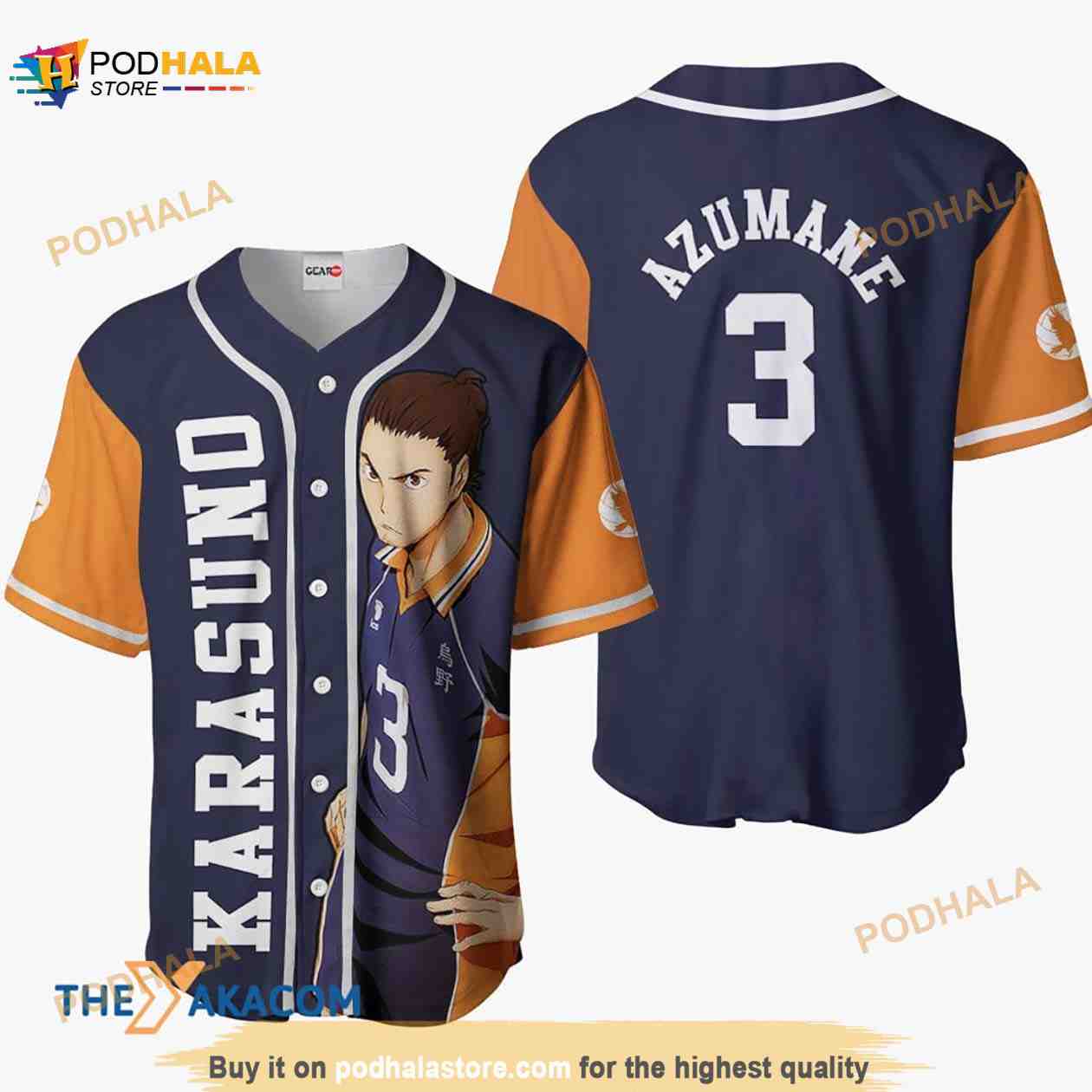 Asahi Azumane Haikyuu Anime Gift Christmas For Fan 3D Baseball Jersey Shirt baseball jersey product view 1