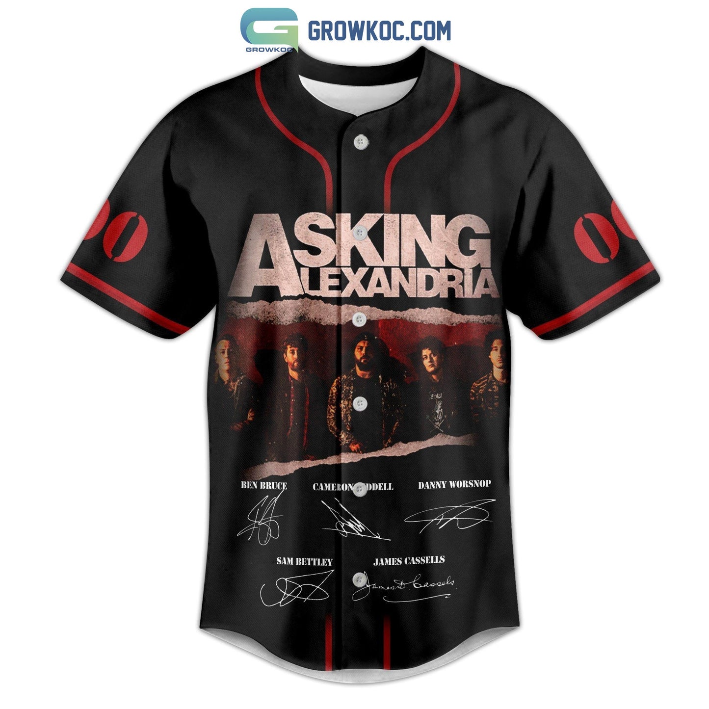 Asking Alexandria Tour 2023 Personalized Baseball Jersey baseball jersey product view 2