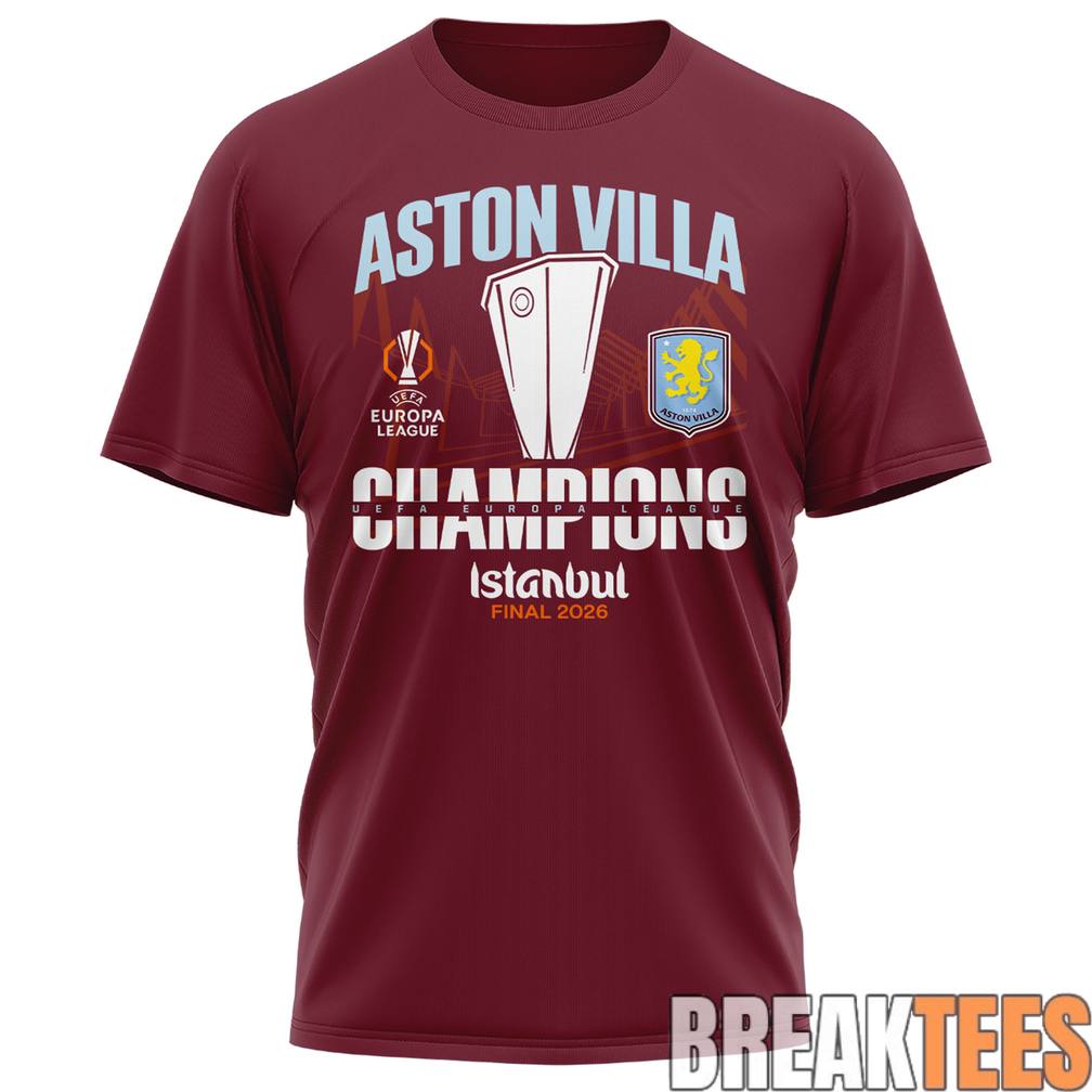 Aston Villa Europa League Champions 2026 - Adult & Kids T-Shirts, Sweatshirts & Hoodies apparel design preview 2