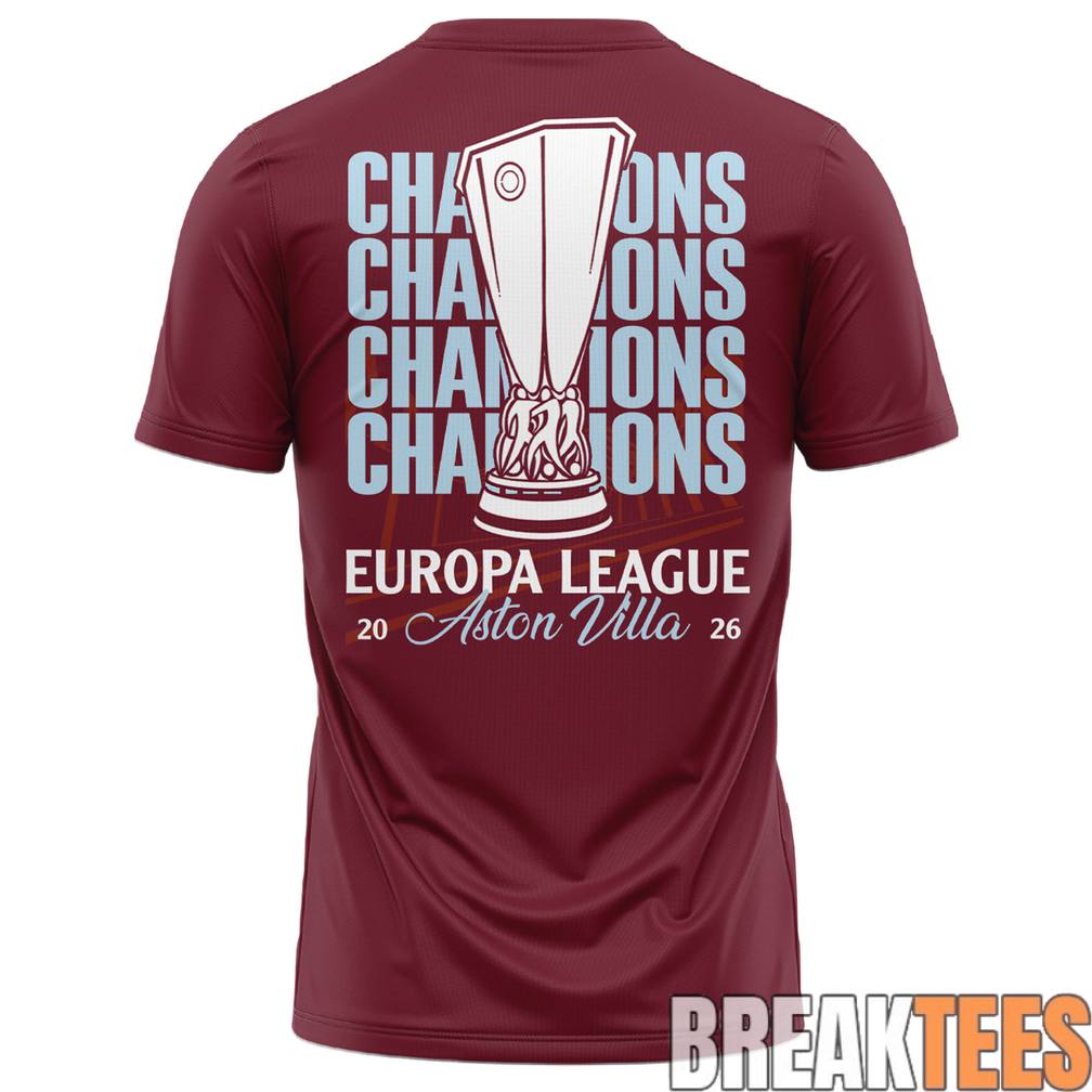 Aston Villa Europa League Champions 2026 - Adult & Kids T-Shirts, Sweatshirts & Hoodies apparel design preview 3