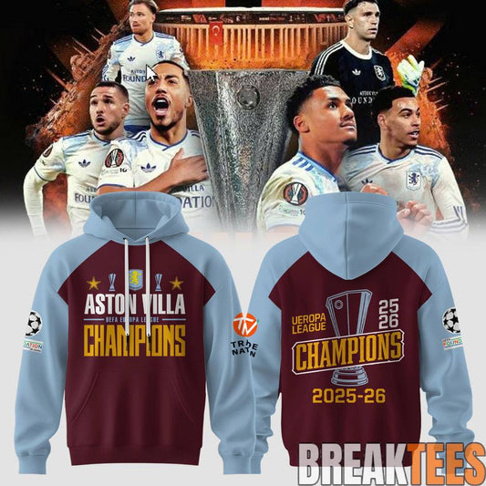 Aston Villa Europa League Champions Limited Hoodie Unisex T-shirt, Sweatshirt, Hoodie, Long Sleeve Tee - T-Shirt, Sweatshirt, Hoodie