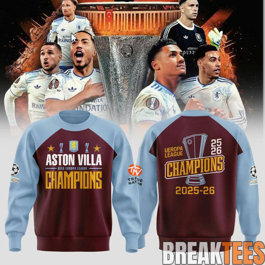 Aston Villa Europa League Champions Limited Sweatshirt Unisex T-shirt, Sweatshirt, Hoodie, Long Sleeve Tee - T-Shirt, Sweatshirt, Hoodie