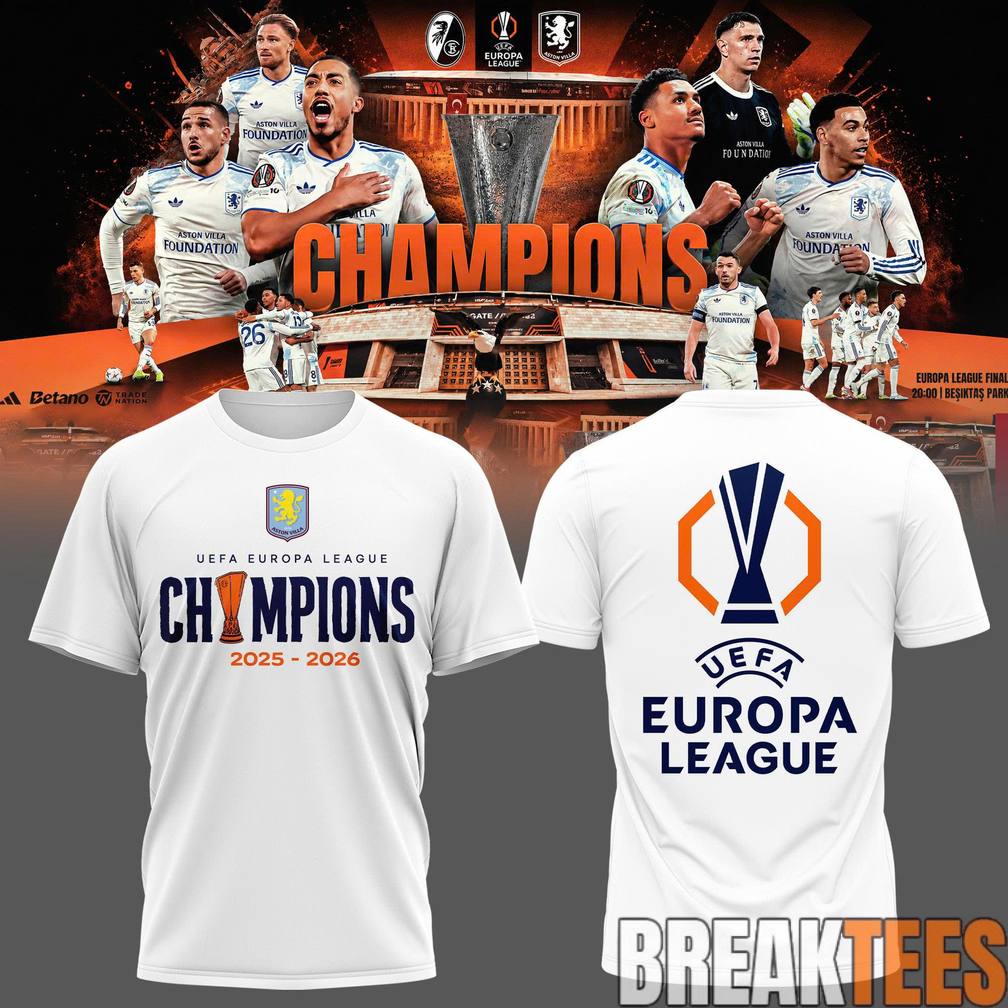 Aston Villa UEFA Europa League Champions 2025-2026 - Adult & Kids T-Shirts, Sweatshirts & Hoodies apparel design preview 4