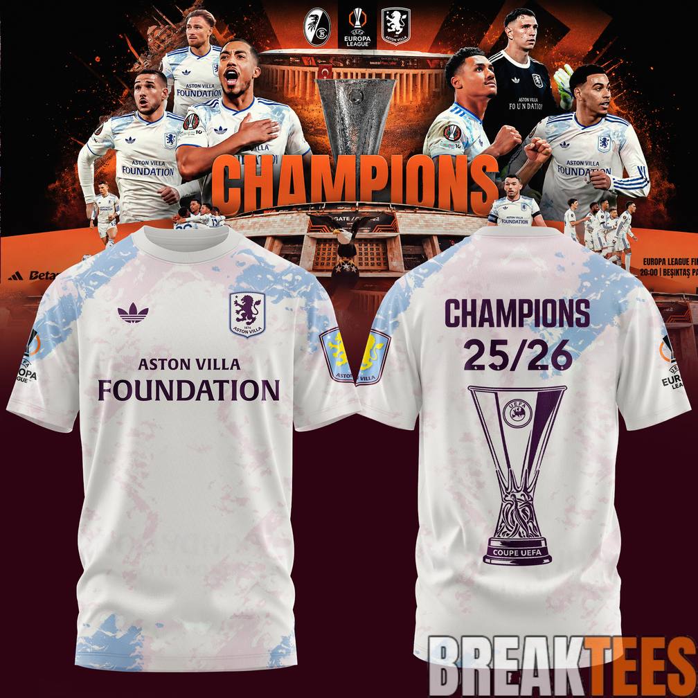 Aston Villa UEFA Europa League Champions 2025-2026 - Adult & Kids T-Shirts, Sweatshirts & Hoodies apparel design preview 5