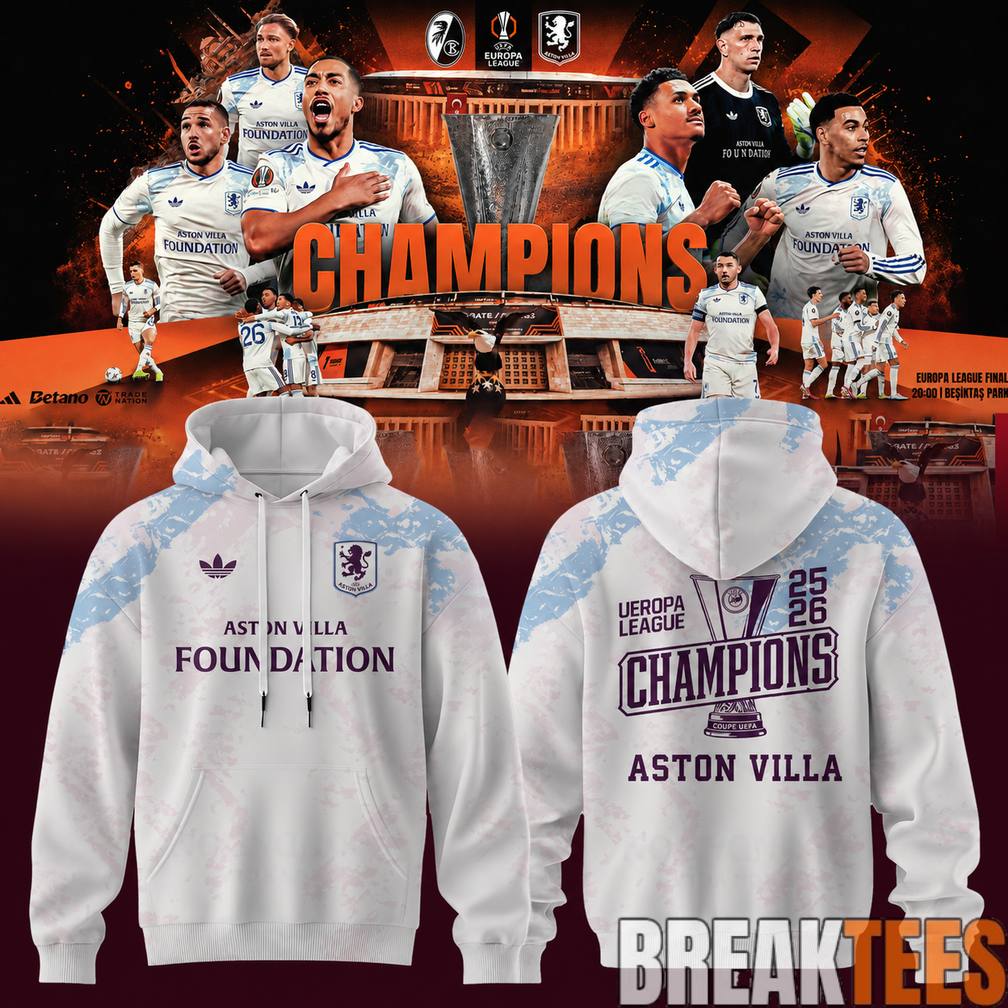 Aston Villa UEFA Europa League Champions 25-26 Claret - Adult & Kids T-Shirts, Sweatshirts & Hoodies apparel design preview 5