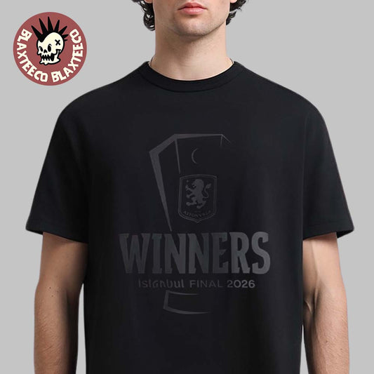 Aston Villa UEFA Europa League Istanbul Final 2026 Trophy Winners Black T-Shirt Unisex T-shirt, Sweatshirt, Hoodie, Long Sleeve Tee - T-Shirt, Sweatshirt, Hoodie