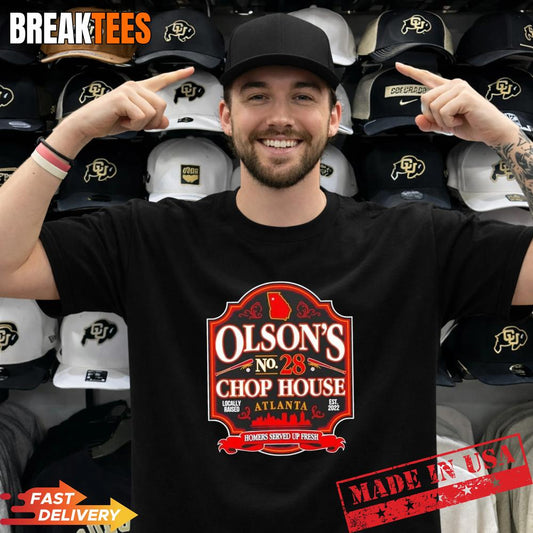 Atlanta Braves Baseball Matt Olsons Chop House T-Shirt Unisex T-shirt, Sweatshirt, Hoodie, Long Sleeve Tee - T-Shirt, Sweatshirt, Hoodie