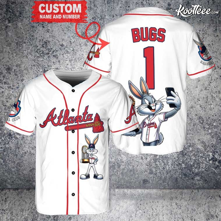 Atlanta Braves Bugs Bunny Baseball Jersey baseball jersey product view 1