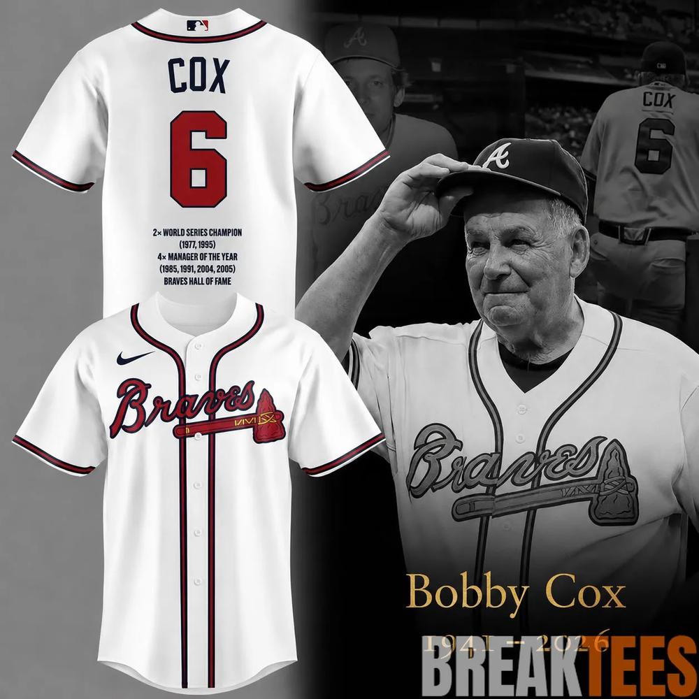 Atlanta Braves In Memory Bobby Cox 1941-2026 Baseball Jersey baseball jersey product view 1