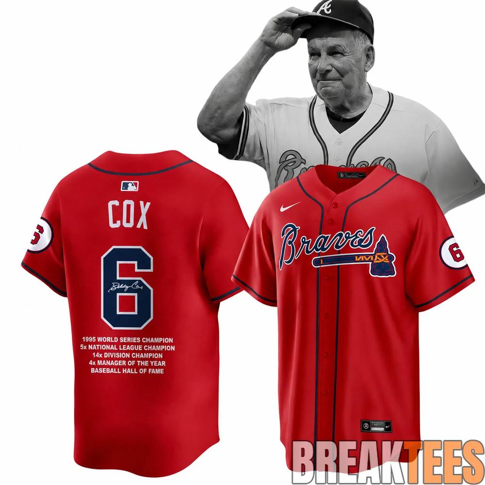 Atlanta Braves Legendary Baseball Manager Bobby Cox 1941-2026 Baseball Jersey Unisex T-shirt, Sweatshirt, Hoodie, Long Sleeve Tee - T-Shirt, Sweatshirt, Hoodie