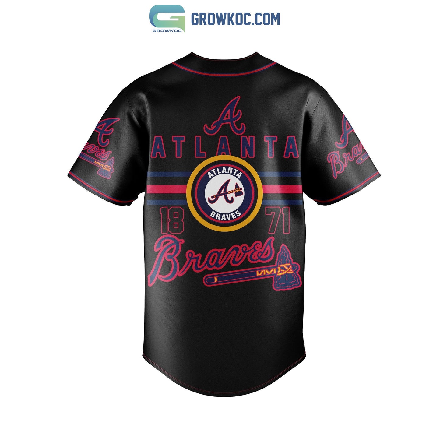Atlanta Braves MLB 1871 Baseball Jersey baseball jersey product view 2