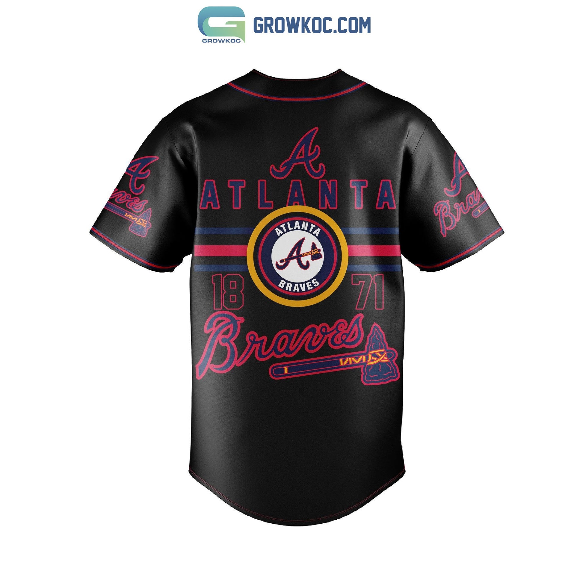 Atlanta Braves MLB 1871 Baseball Jersey baseball jersey product view 2