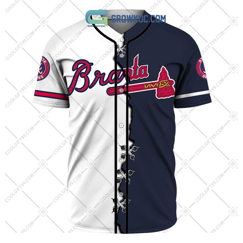 Atlanta Braves MLB Personalized Mix Baseball Jersey baseball jersey product view 2