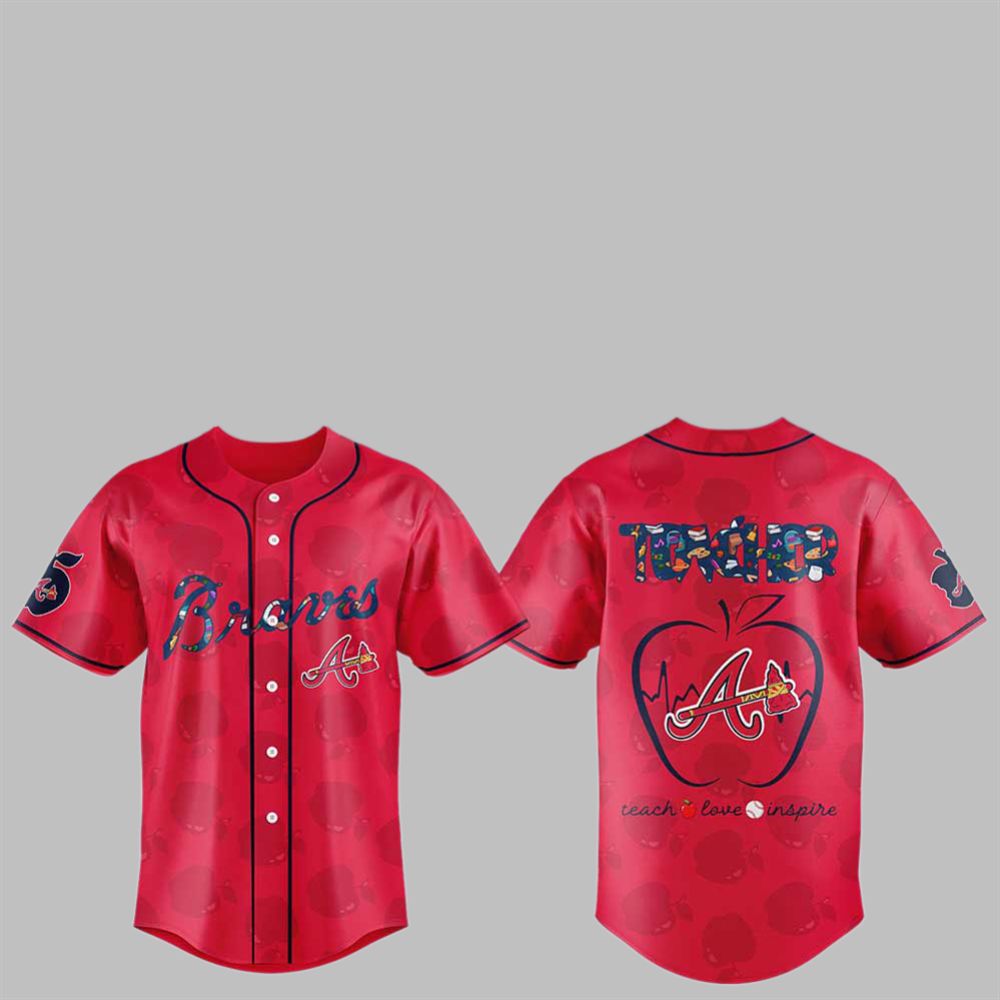 Atlanta Braves TEACHER NIGHT 2025 Jersey baseball jersey product view 1